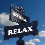 stress and relax road sign