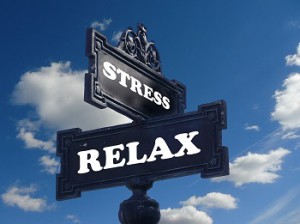 stress and relax road sign