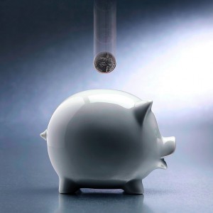 coin dropping into piggy bank, blog costs