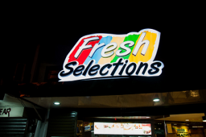 fresh selections sign