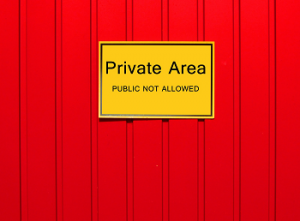 private area sign