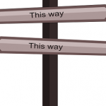 this way sign, blog vs website guidance