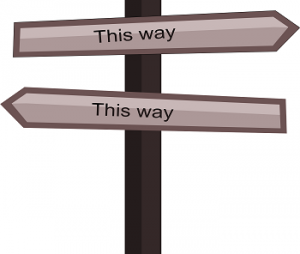 this way sign, blog vs website guidance